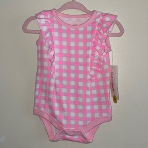 Neon Pink + White Checkered Onesie